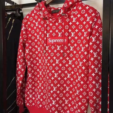 red supreme louis vuitton hoodie fake|Louis Vuitton supreme hoodie price.